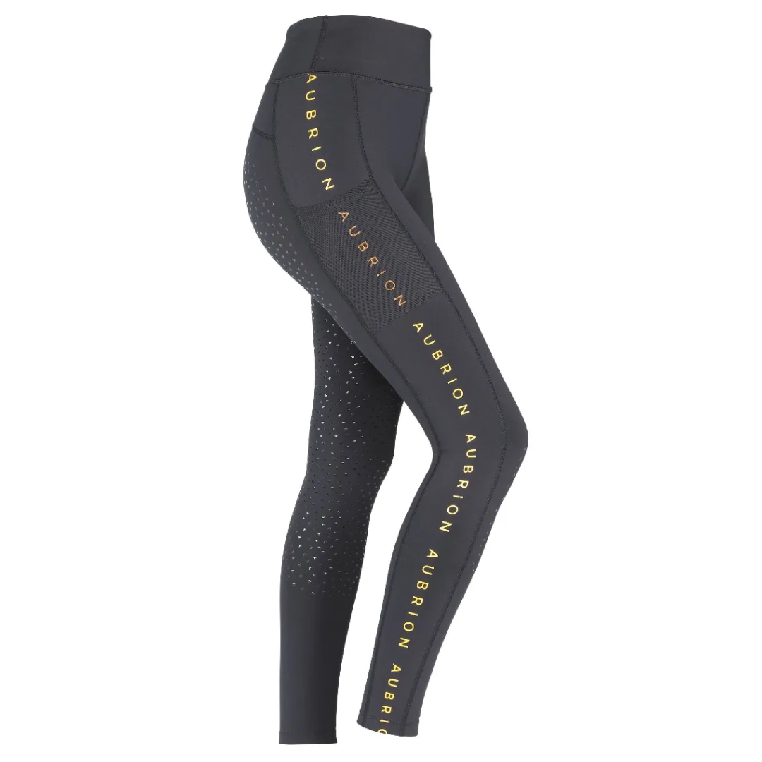 Shires Aubrion Brook Logo Ladies Riding Tights