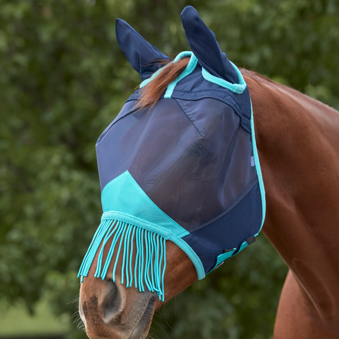 Weatherbeeta ComfiTec Deluxe Fine Mesh Mask With Ears & Tassels