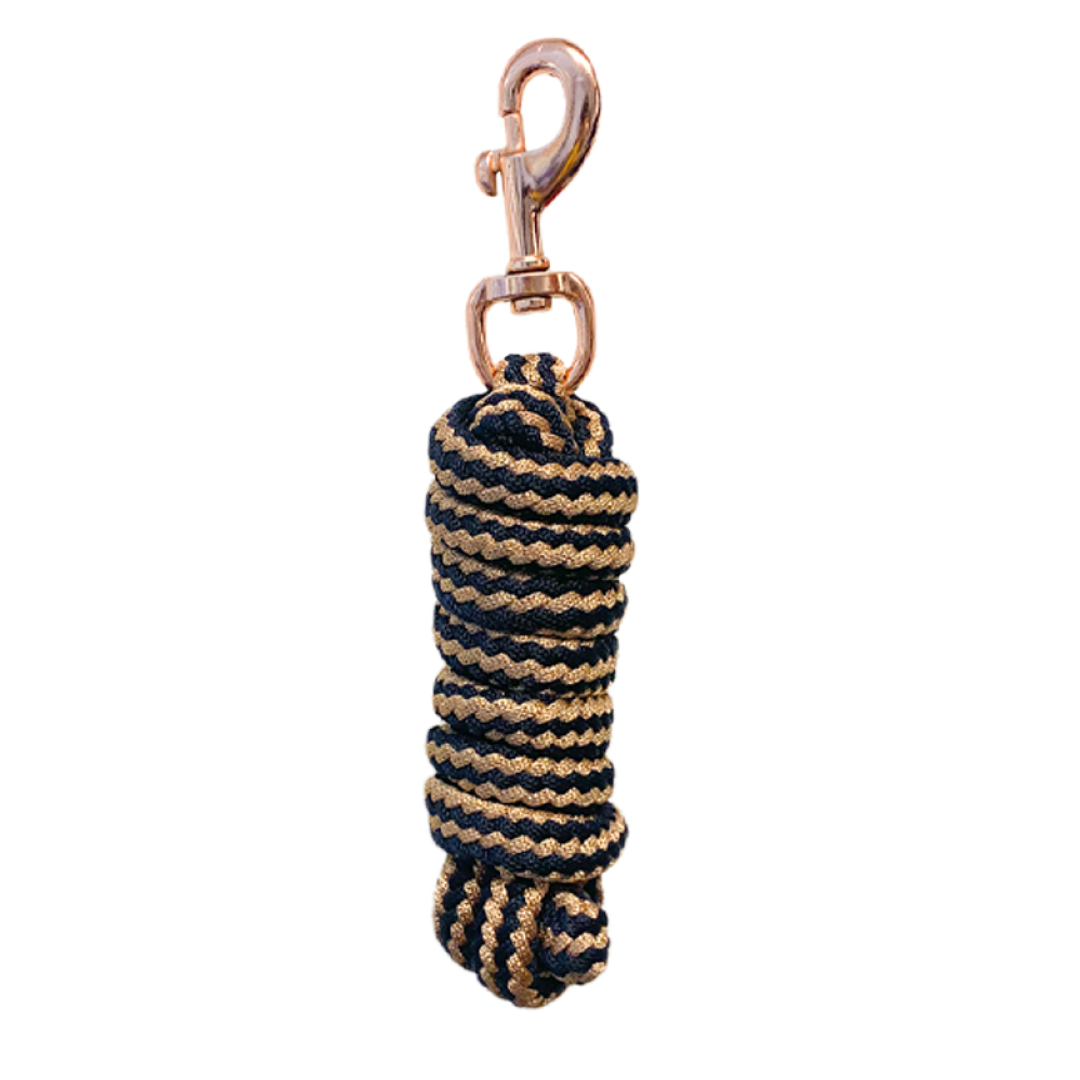 GS Equestrian Lurex Rose Gold Extra Long Lead Rope