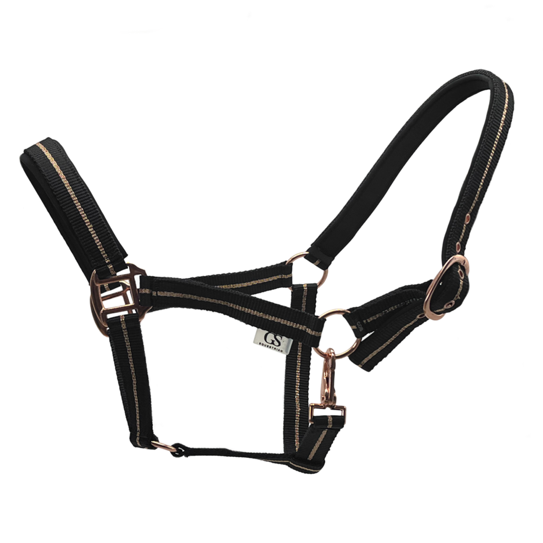 GS Equestrian Lurex Rose Gold Detail Headcollar