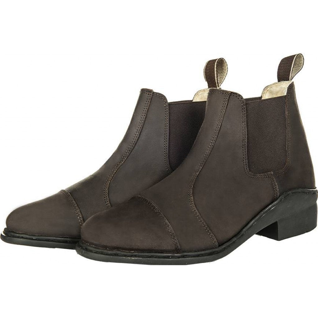 HKM Ladies Jodhpur Boots -Wax Faux Fur Lining- with Elastic