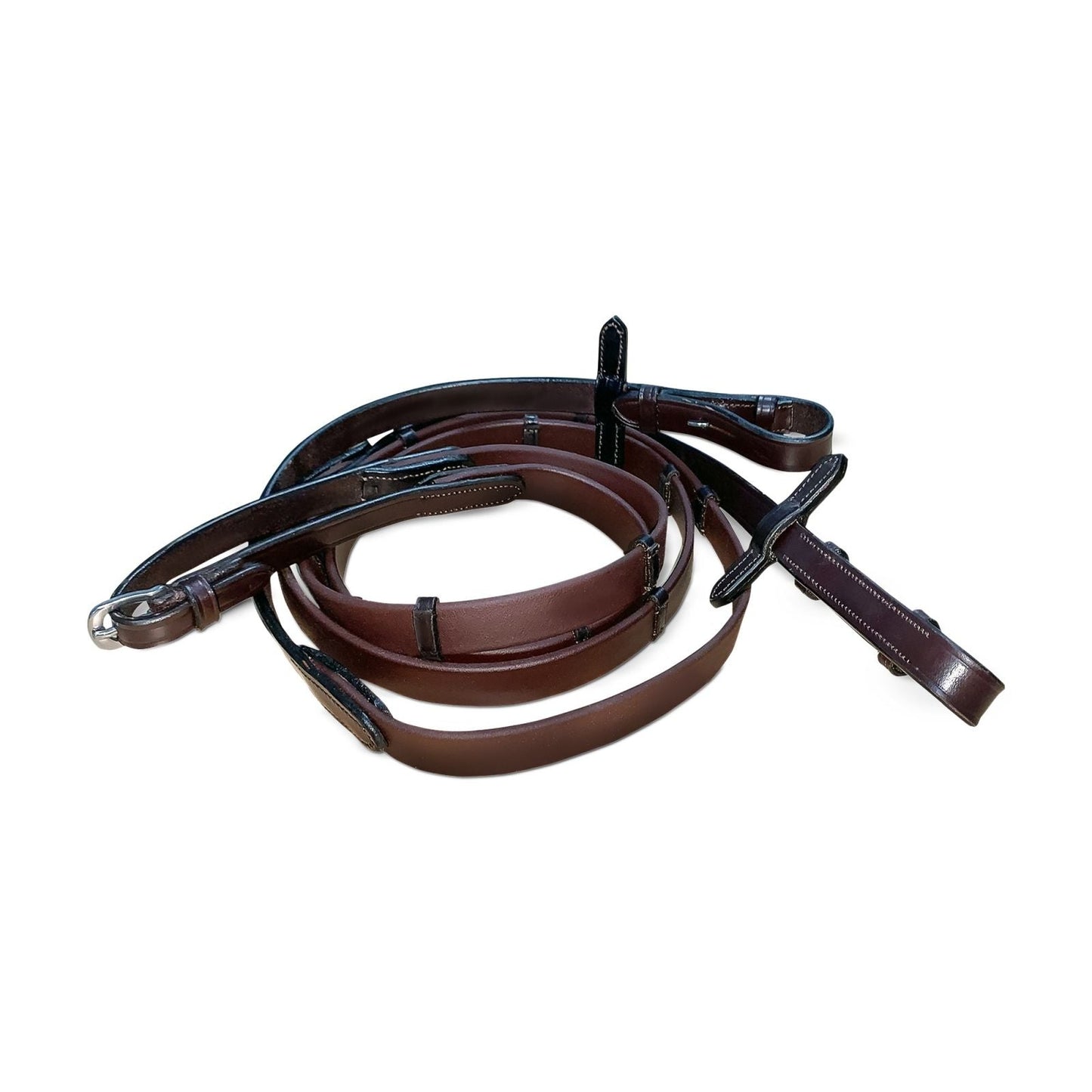 KM Elite Biothane Leather Reins with Stoppers