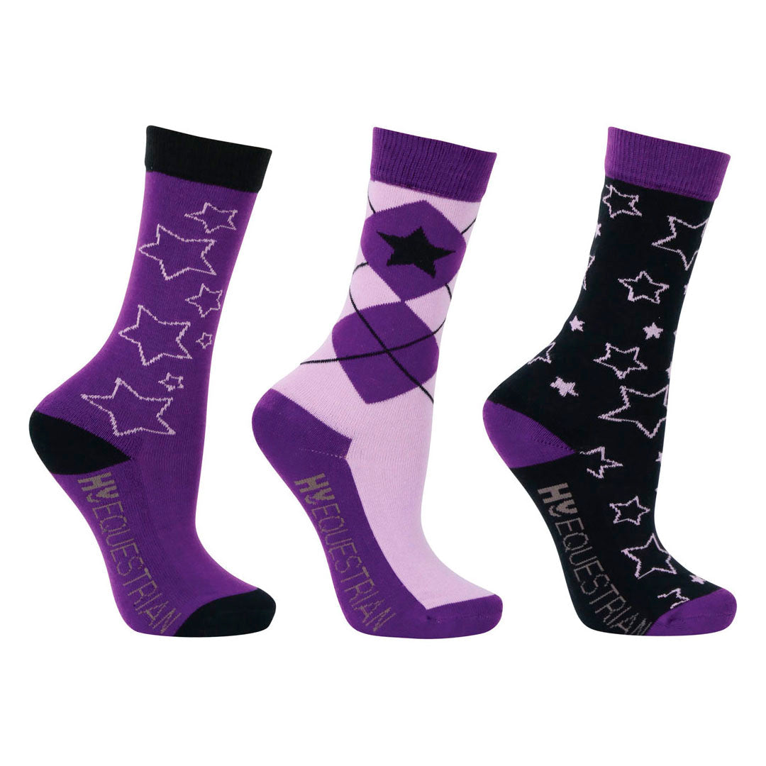 Hy Equestrian Stella Children's Socks - Pack of 3