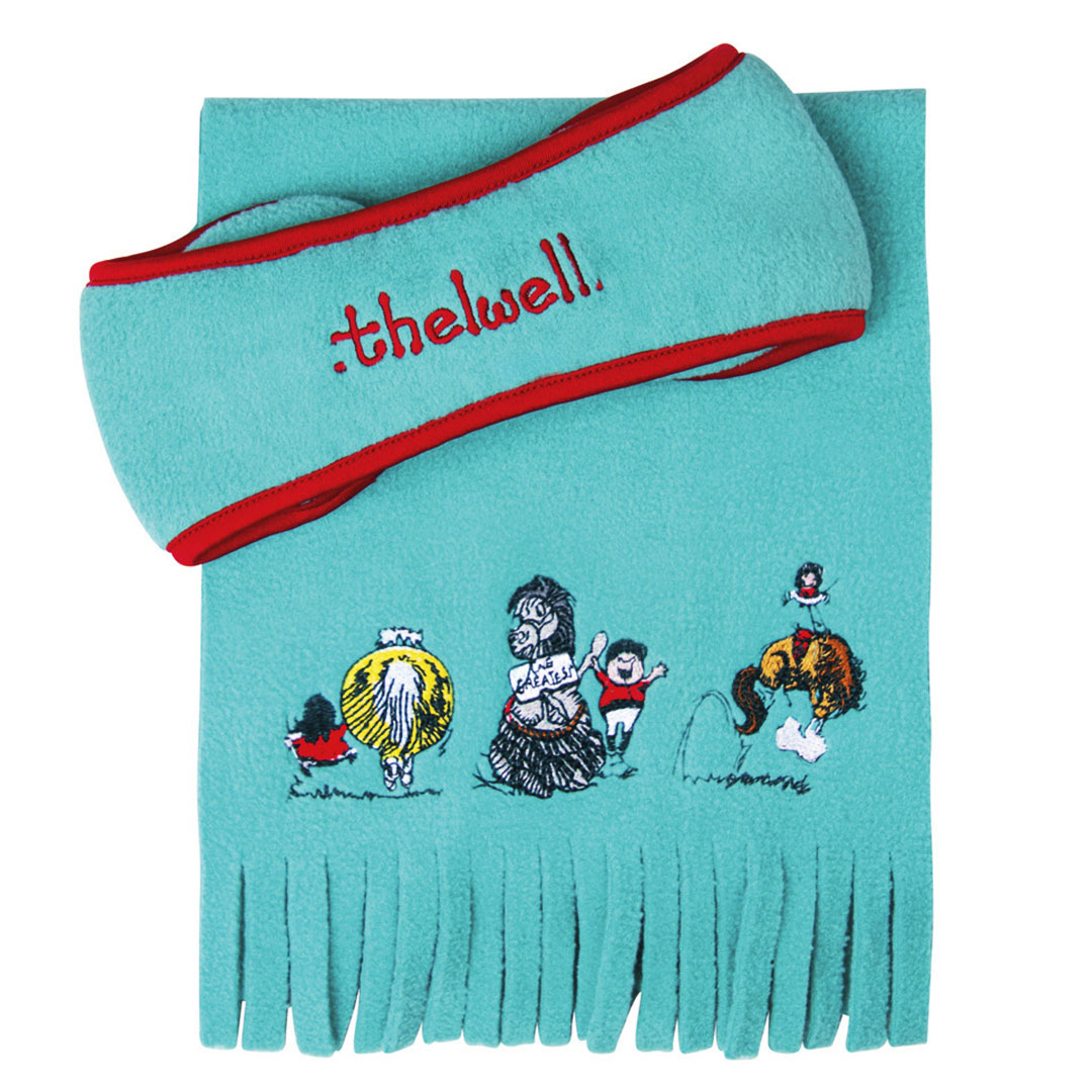 Hy Equestrian Thelwell The Greatest Collection Fleece Headband And Scarf Set