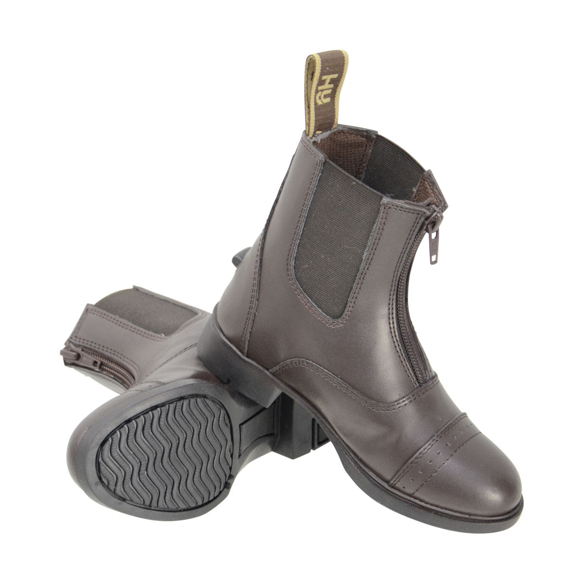 HyLAND York Synthetic Combi Leather Zip Adults Jodhpur Boot