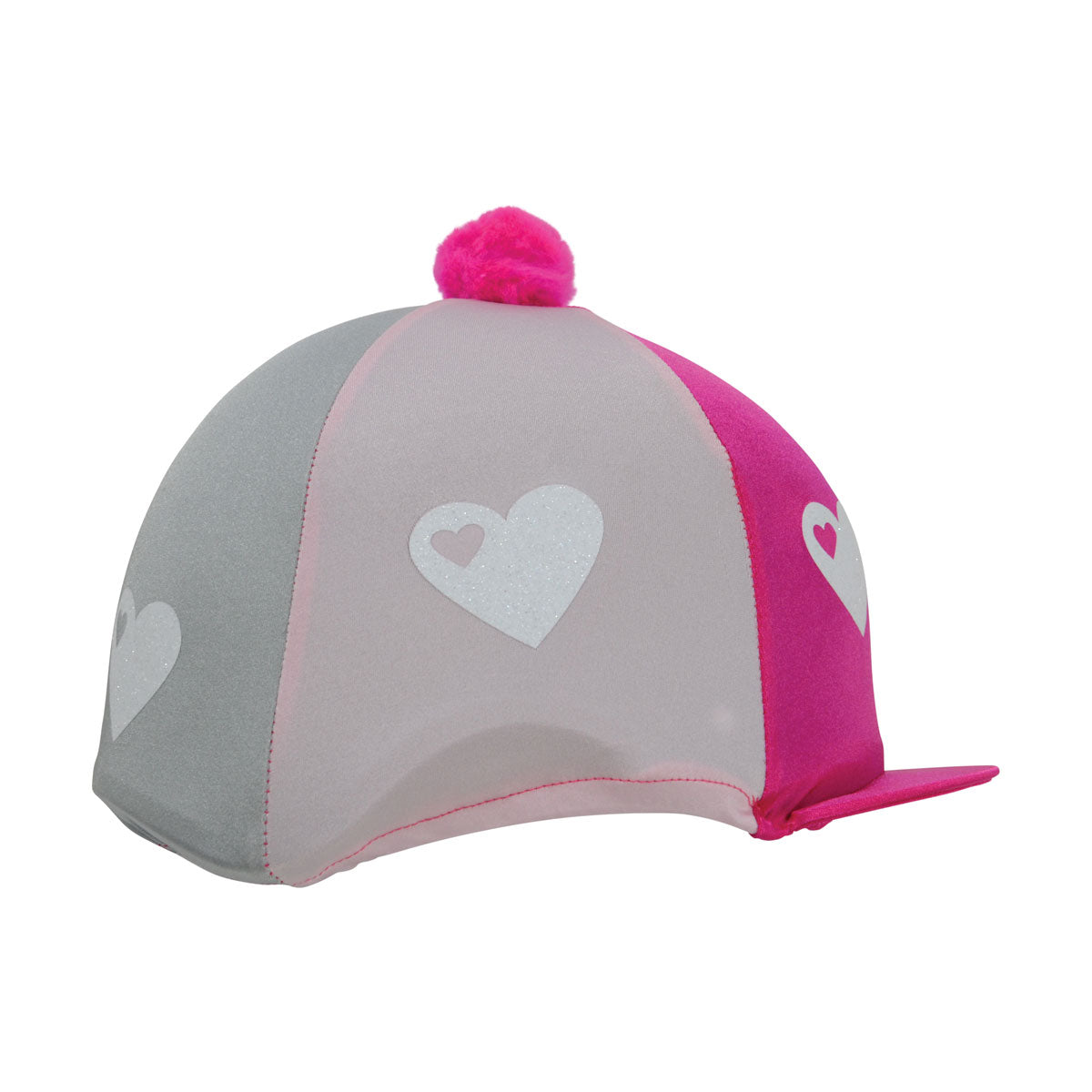 Hy Equestrian Glitter Hearts Hat Cover