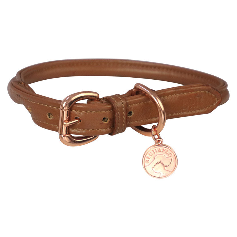 Benji & Flo Superior Rolled Leather Dog Collar
