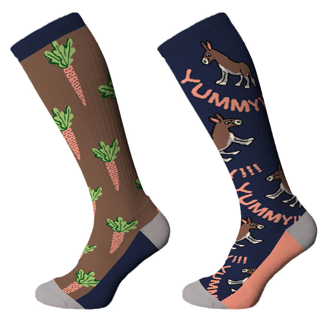 Comodo Junior Novelty Fun Socks Donkey Carrots