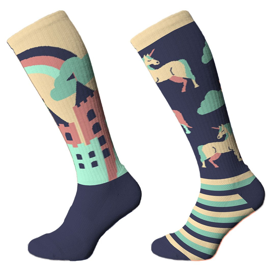 Comodo Adults Novelty Fun Socks Unicorn Navy
