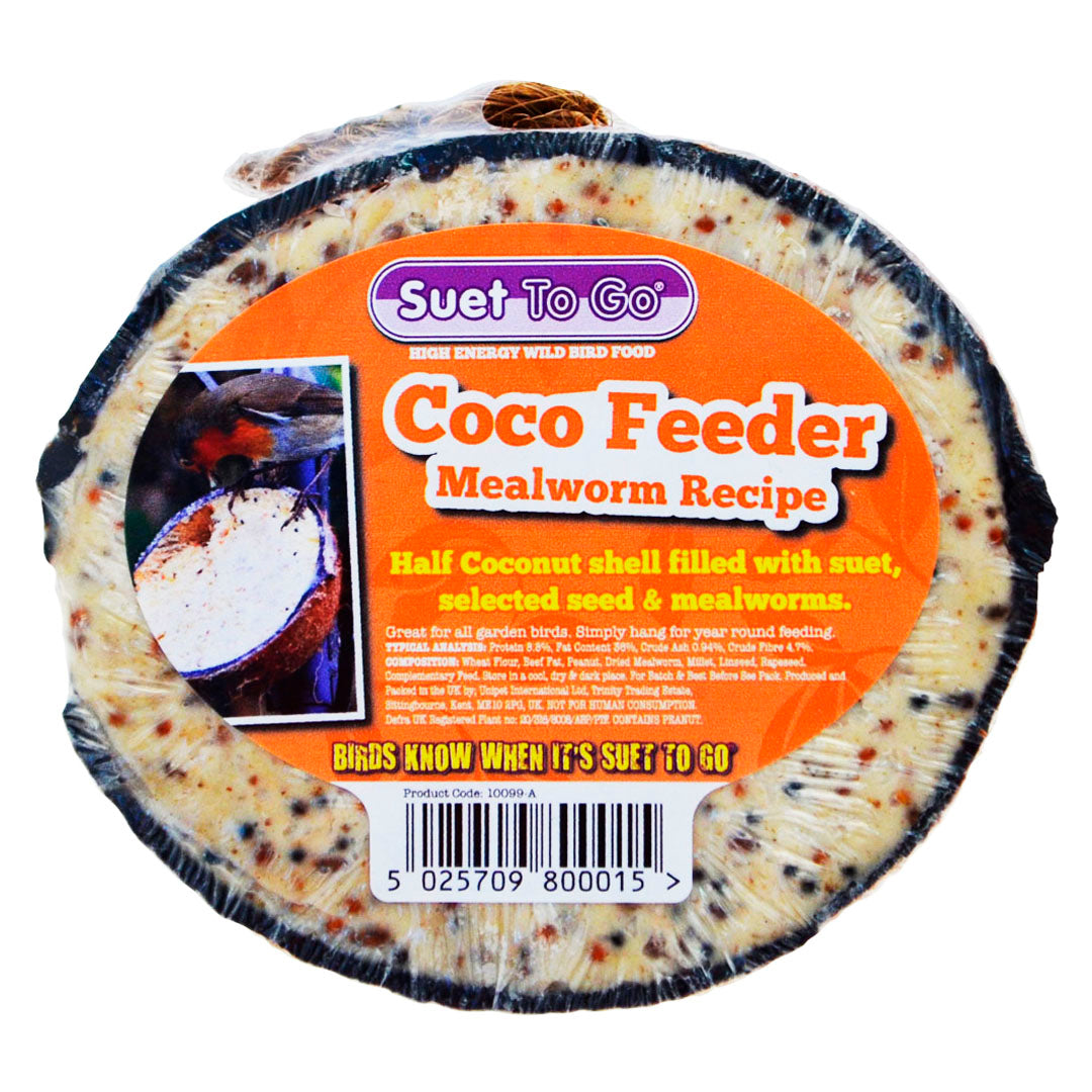 Suet To Go Half Coconut Feeder