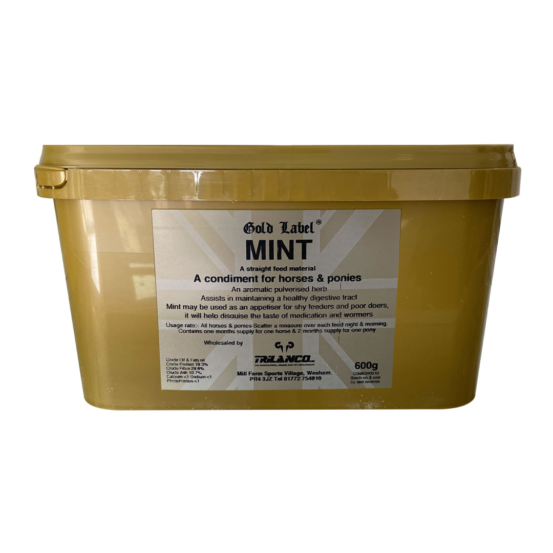 Menta de etiqueta de oro