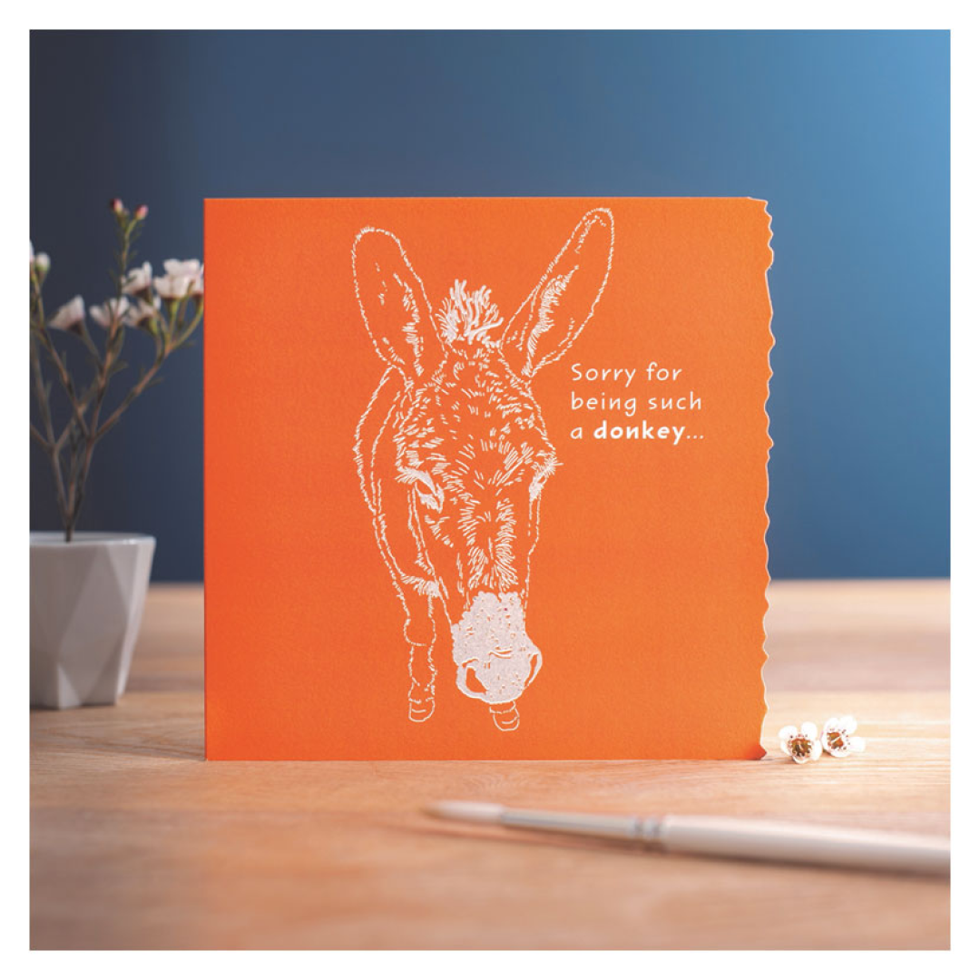 Deckled Edge Colour Block Pony Card