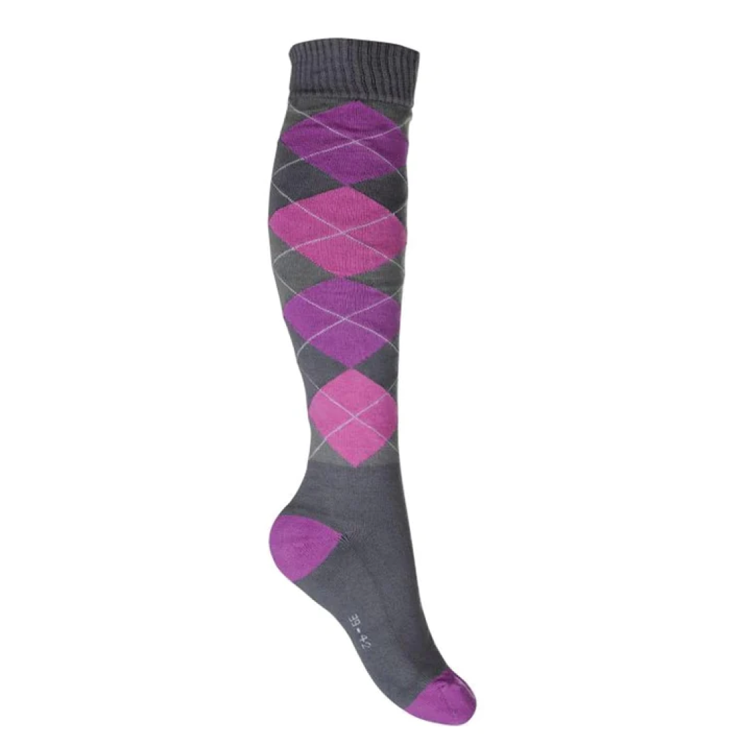 HKM Riding Socks Checked -Warming Up