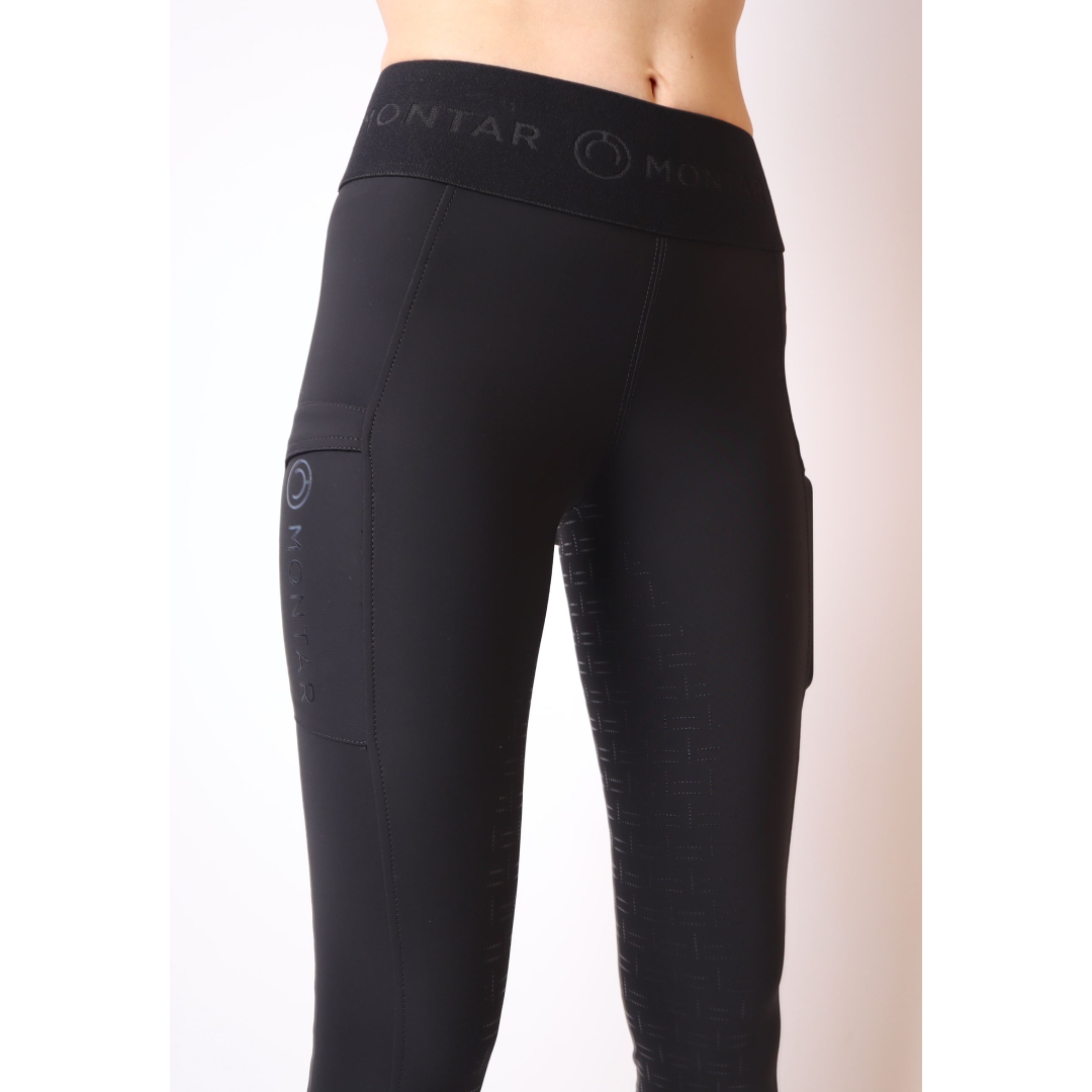 Montar Alessia Ladies Wide Logo Elastic T/T Full Grip Riding Tights