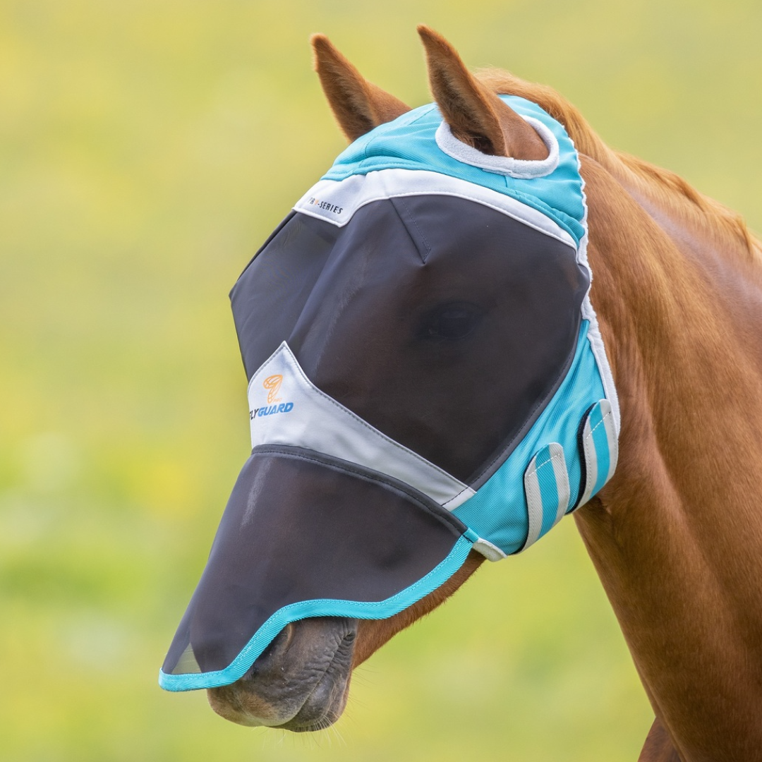 Shires FlyGuard Pro Fine Mesh Fly Mask With Ear Hole & Nose