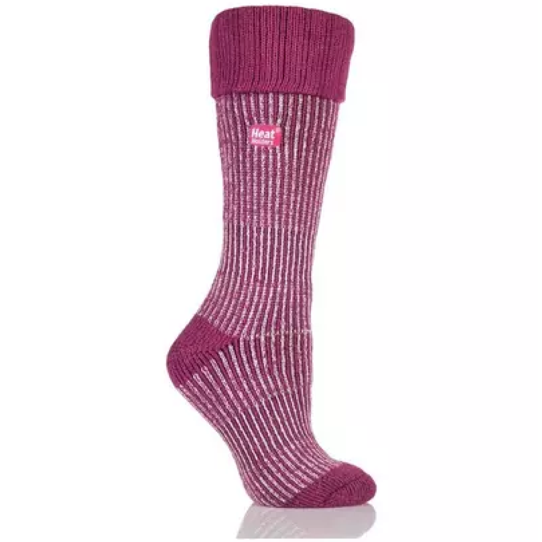 Heat Holders Ladies Begonia Pin Stripe Boot Sock