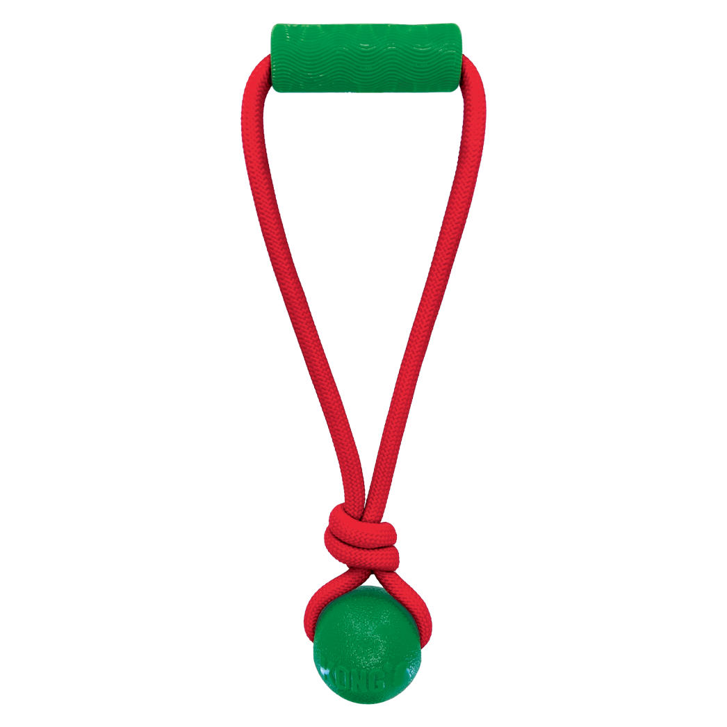 KONG Holiday Jaxx Brights Tug with Ball