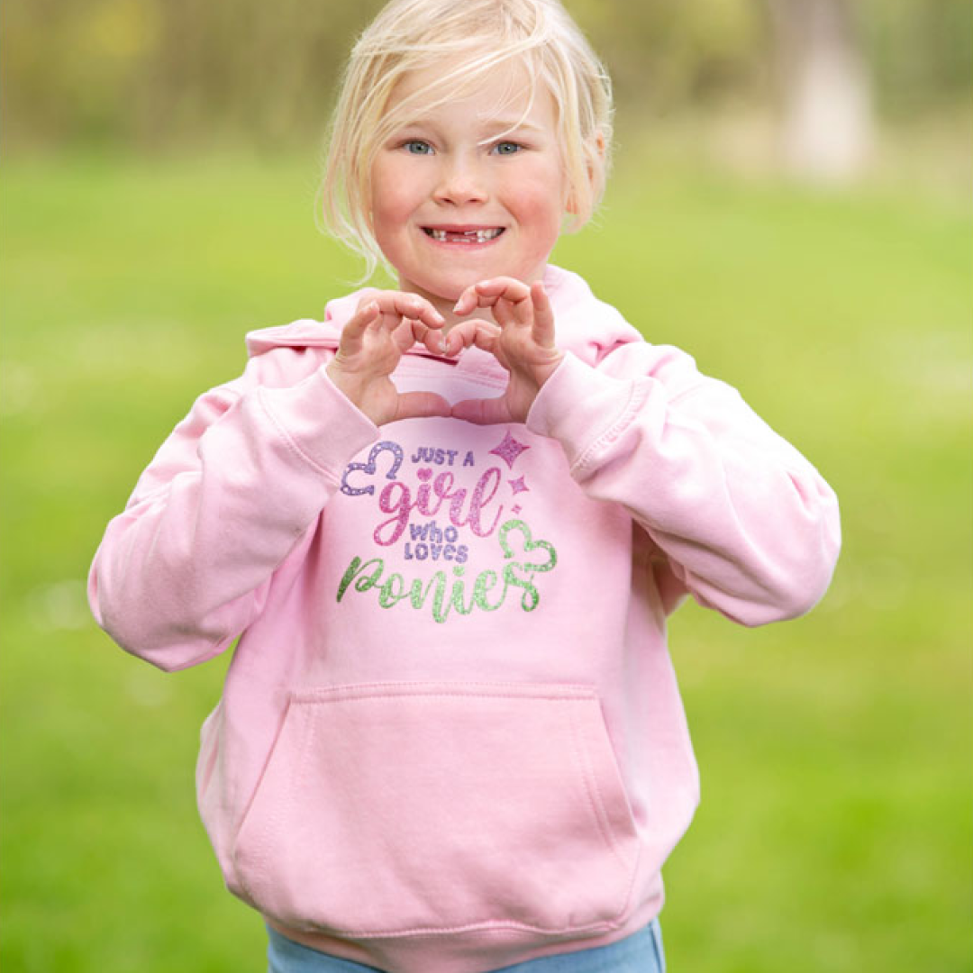British Country Collection Just A Girl Who Loves Ponies Slogan Hoodie