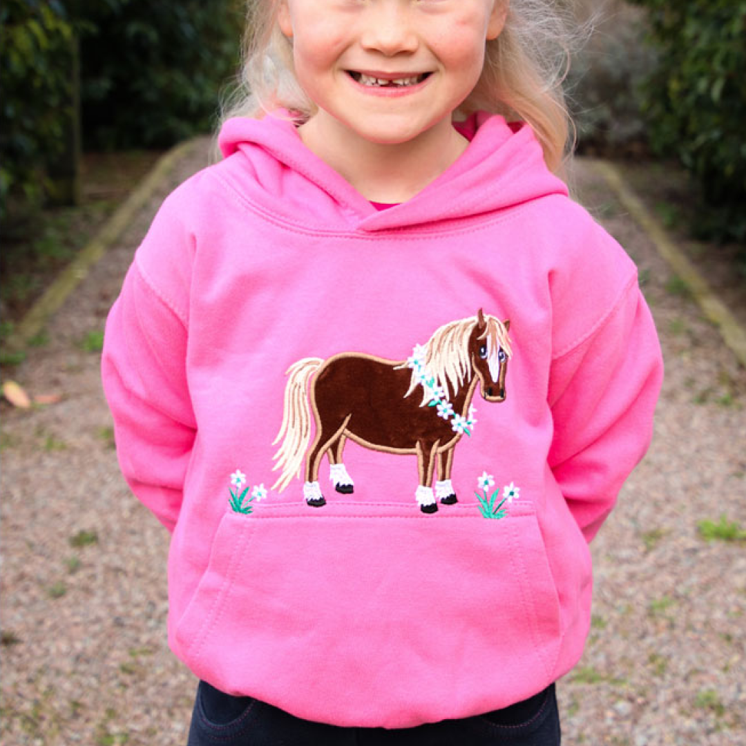 British Country Collection Flora Pony Childrens Hoodie