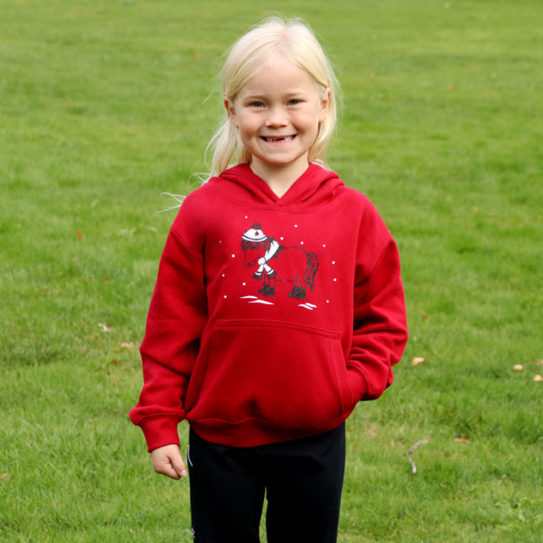 British Country Collection Christmas Snow Pony Glittering Hoodie
