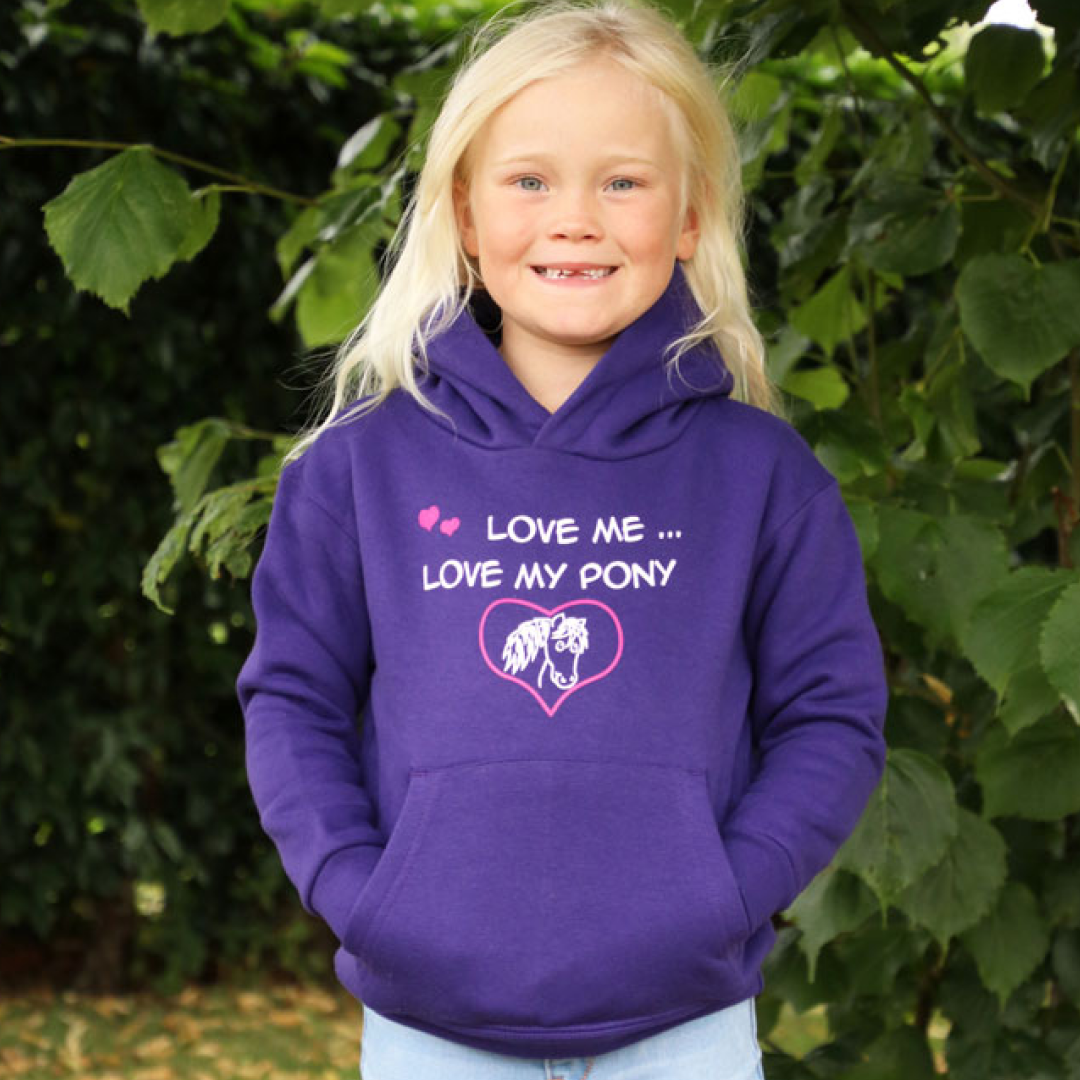 British Country Collection "Love me Love my Pony" Childrens Hoodie