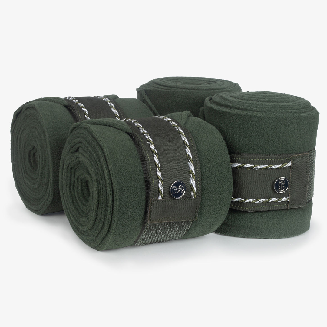 PS of Sweden Forest Green Cotton Signature Polo Bandages #colour_forest-green