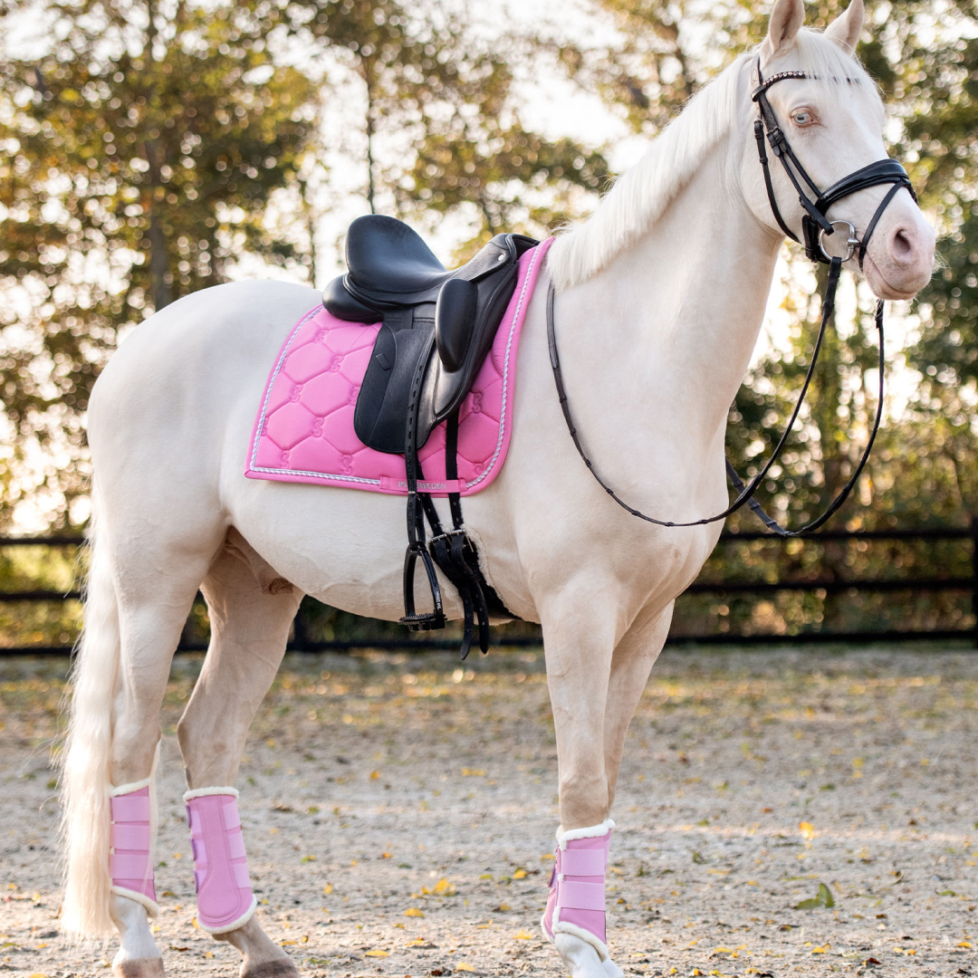 PS of Sweden Pink Cotton Signature Dressage Saddle Pad #colour_pink