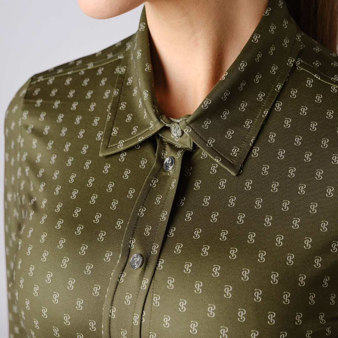 PS of Sweden Olive Estelle Long Sleeve Magic Shirt #colour_olive