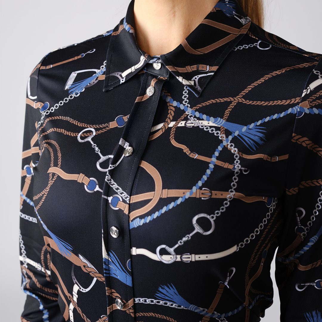 PS of Sweden Navy Estelle Long Sleeve Magic Shirt #colour_navy