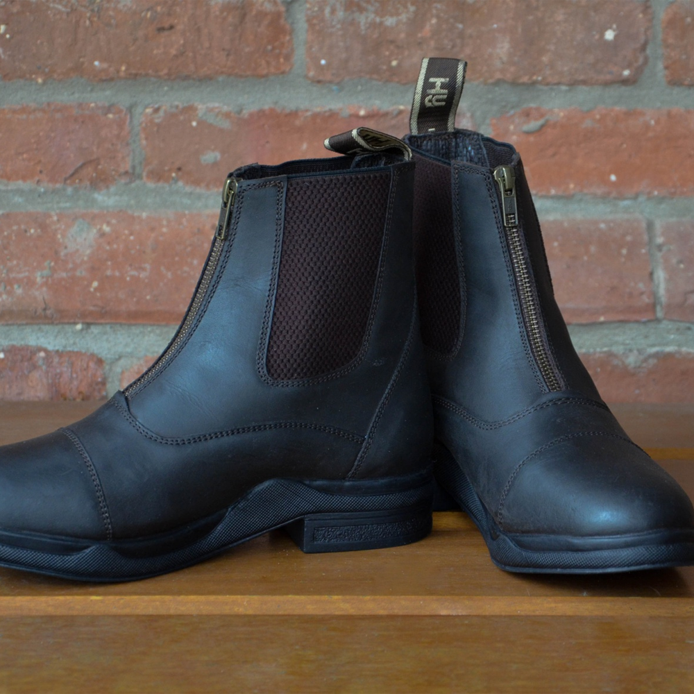 HyLAND Fleece Lined Wax Leather Zip Jodhpur Boot