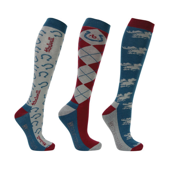 Hy Equestrian Thelwell Collection Horse Shoe Socks