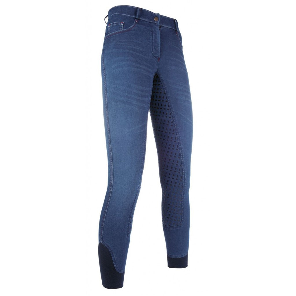 HKM Ladies Riding breeches -Summer Denim Easy- 3/4 silicone