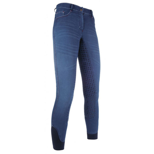 HKM Ladies Riding breeches -Summer Denim Easy- 3/4 silicone