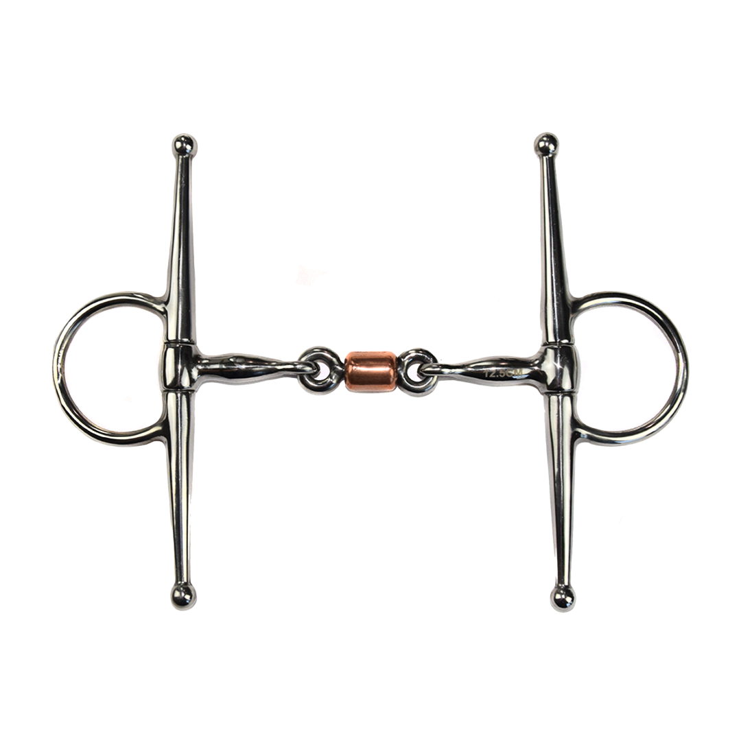 GS Equestrian Full Cheek Snaffle With Copper Peanut Bit