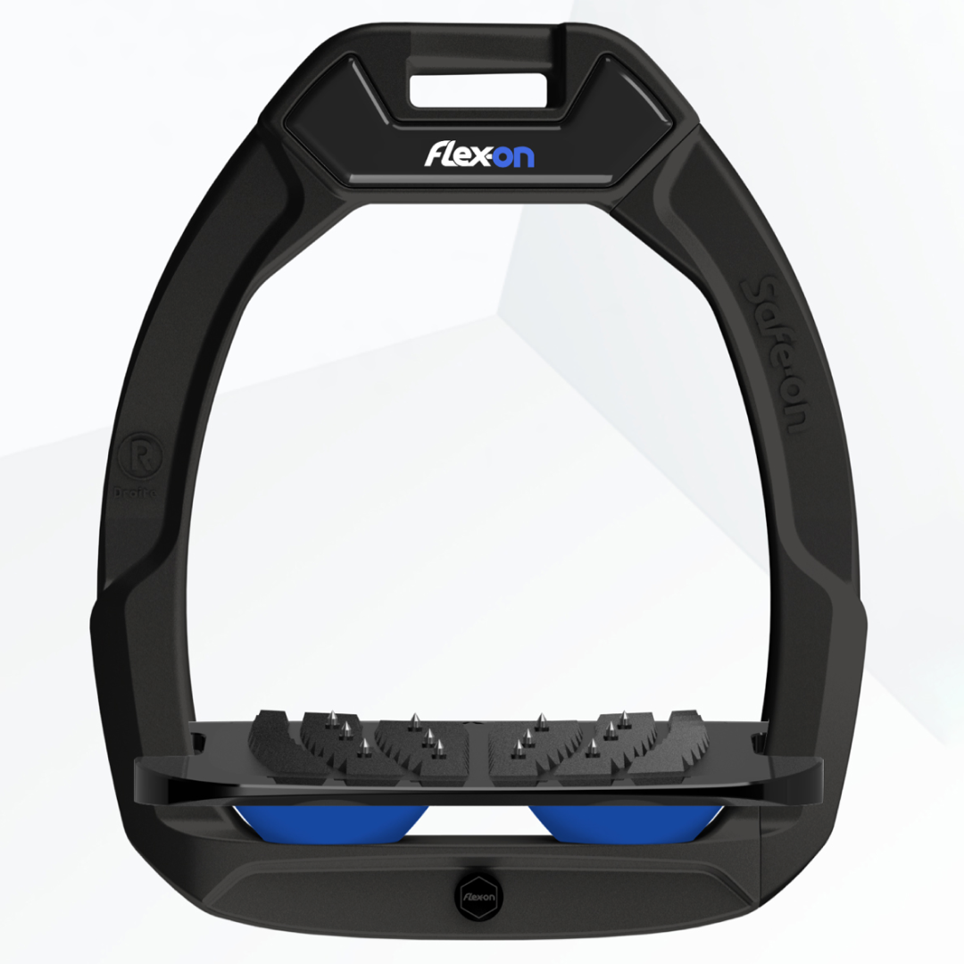 Flex-On Safe-On Inclined Ultra Grip Stirrups - Black/Black/Dark Blue