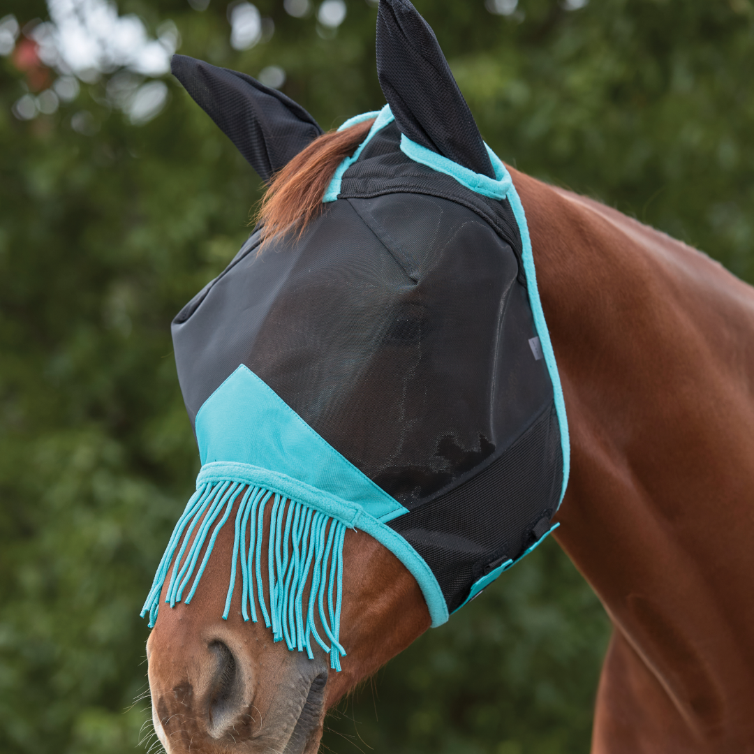 Weatherbeeta ComfiTec Deluxe Fine Mesh Mask With Ears & Tassels