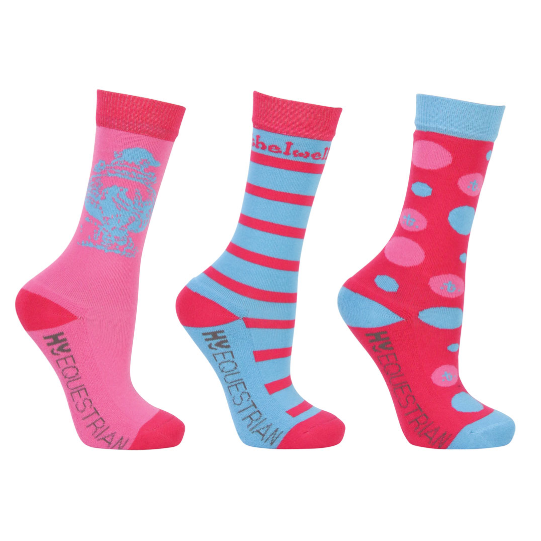 Hy Equestrian Thelwell Collection Children’s All Rounder Socks - Pack of 3