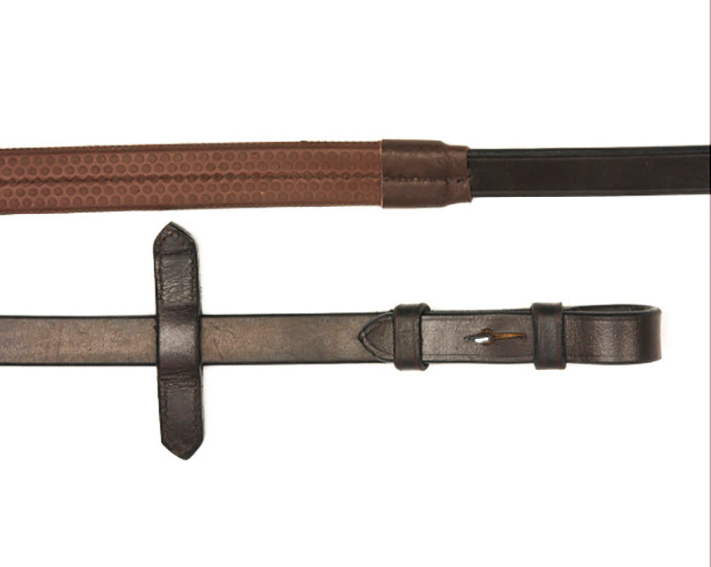 Mackey Classic Leather 7/8" Rubber Grip Reins