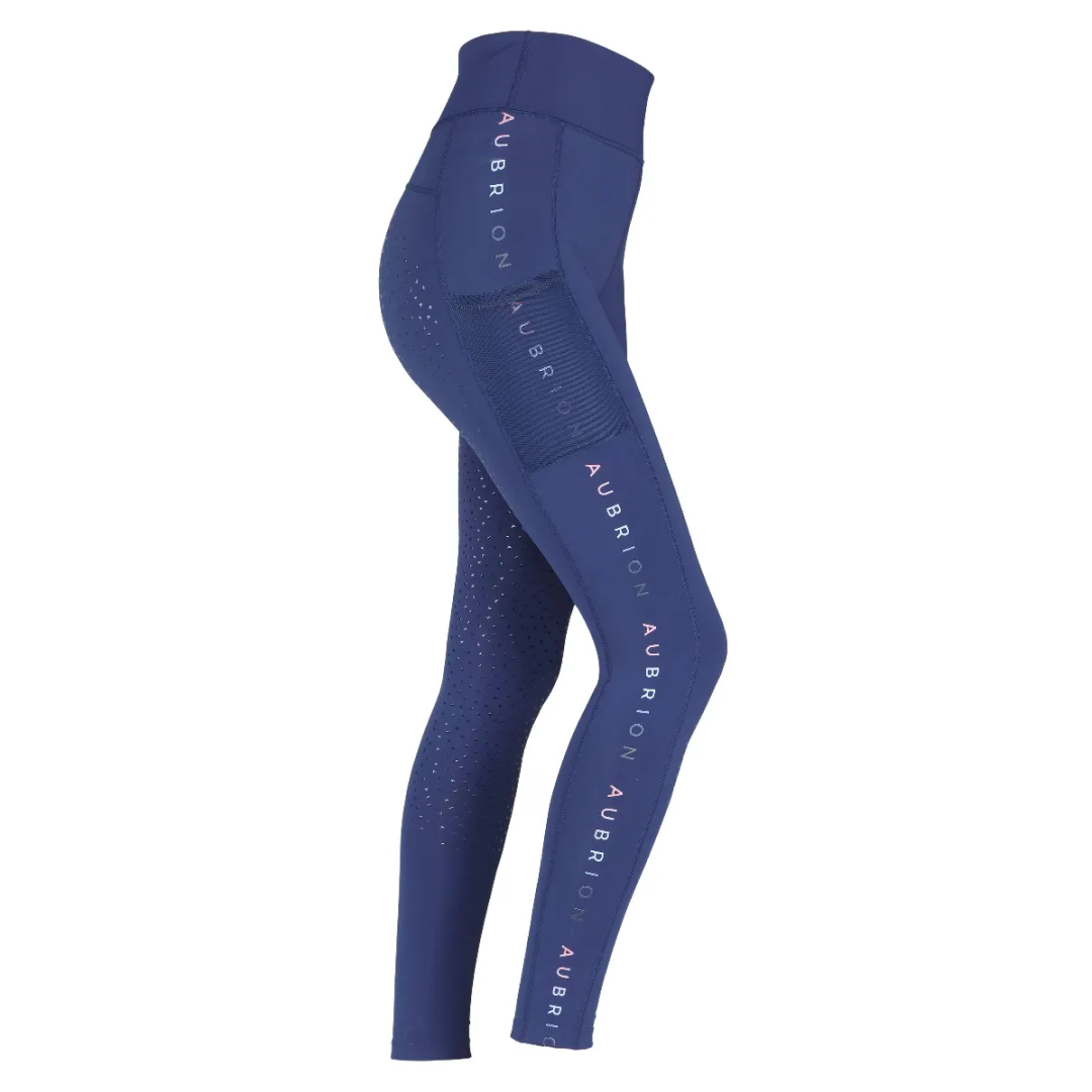 Shires Aubrion Brook Logo Ladies Riding Tights