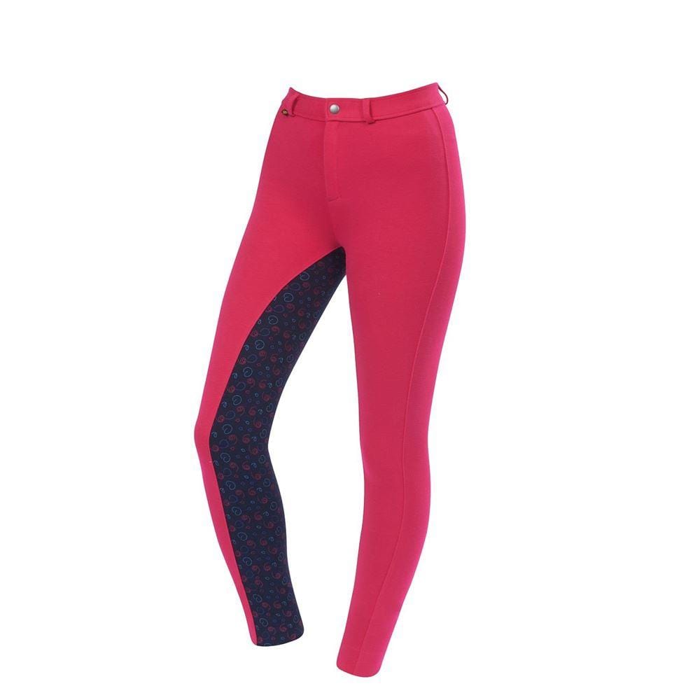 Saxon Childs Warm Up Cotton Euro Seat Childs Pattern Jodhpurs