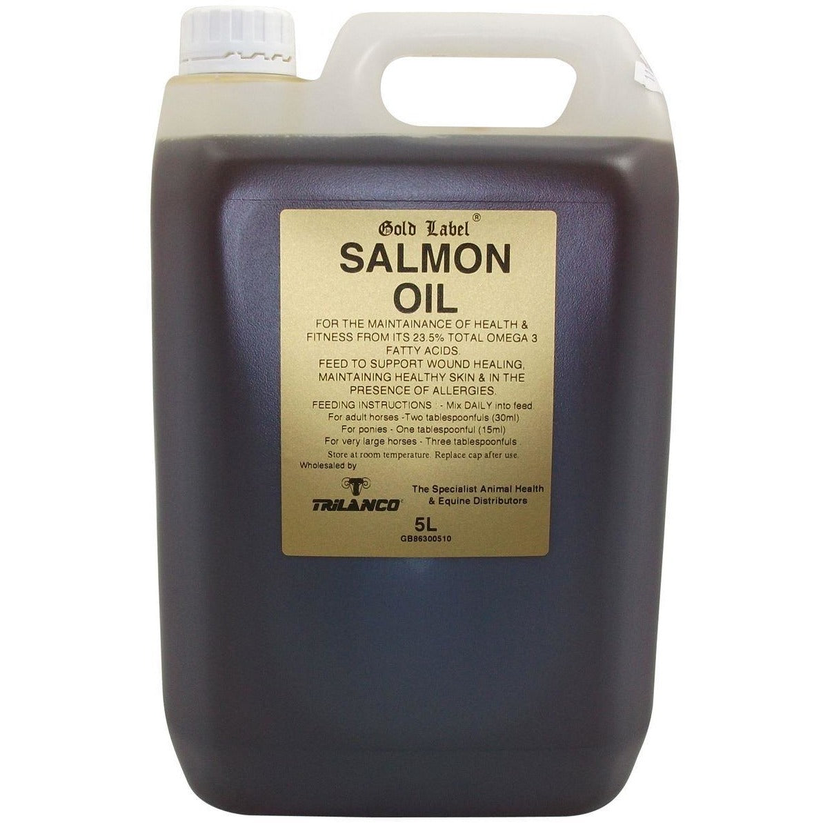 Aceite de salmón de etiqueta de oro