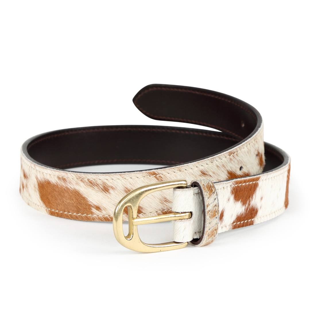 Shires Aubrion Cow Hair Skinny Leather Belt