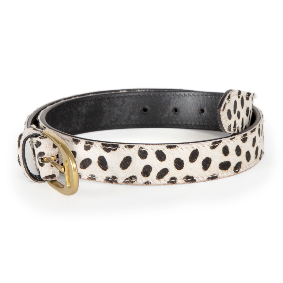 Shires Aubrion Cow Hair Skinny Leather Belt