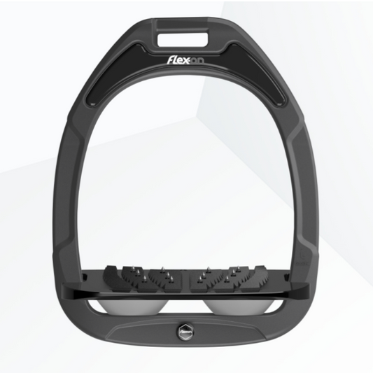 Flex-On Green Composite Inclined Ultra Grip Stirrups - Dark Grey/Black/Grey