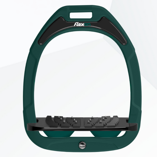 Flex-On Green Composite Inclined Ultra Grip Stirrups - Green/Black/Green
