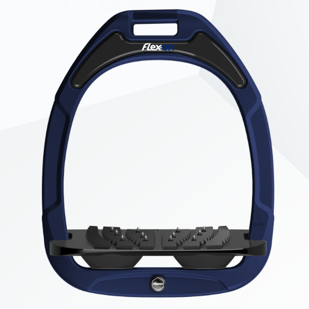 Flex-On Green Composite Inclined Ultra Grip Stirrups - Navy/Black/Black