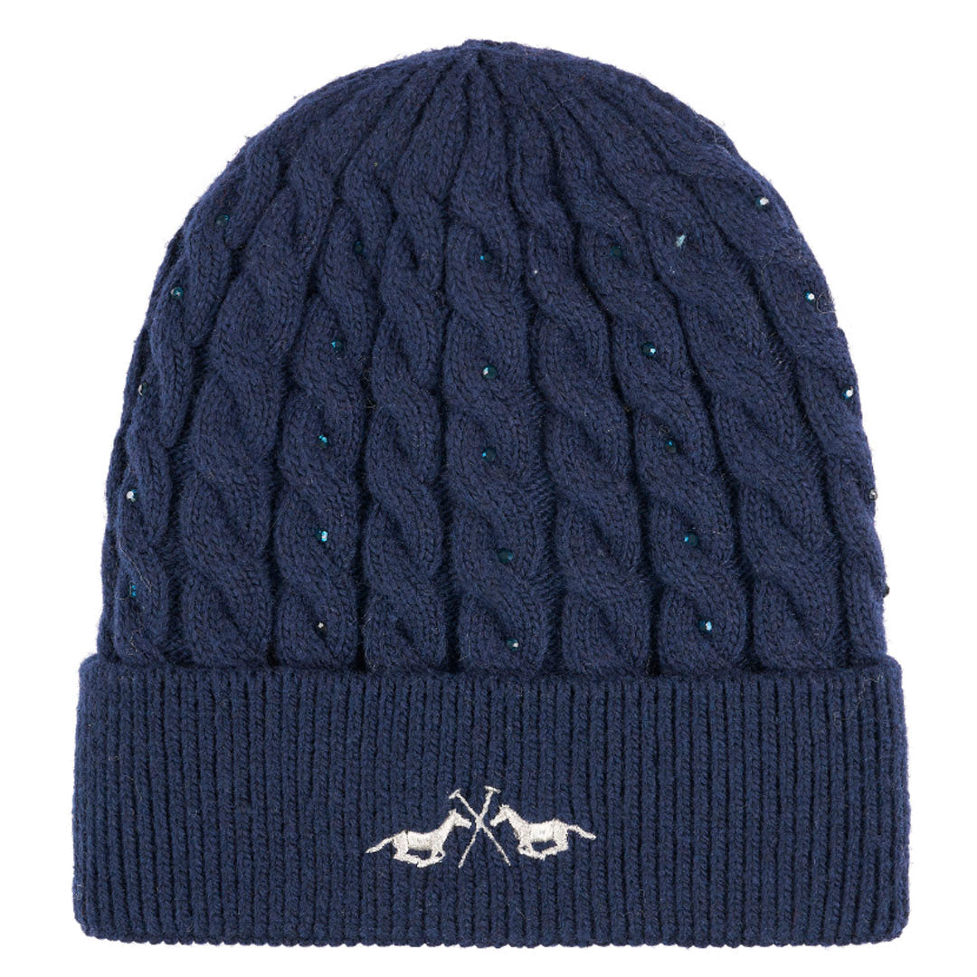 HV Polo Luna Crystal Detail Cable Knit Beanie