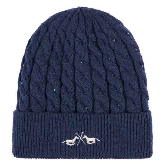 HV Polo Luna Crystal Detail Cable Knit Beanie
