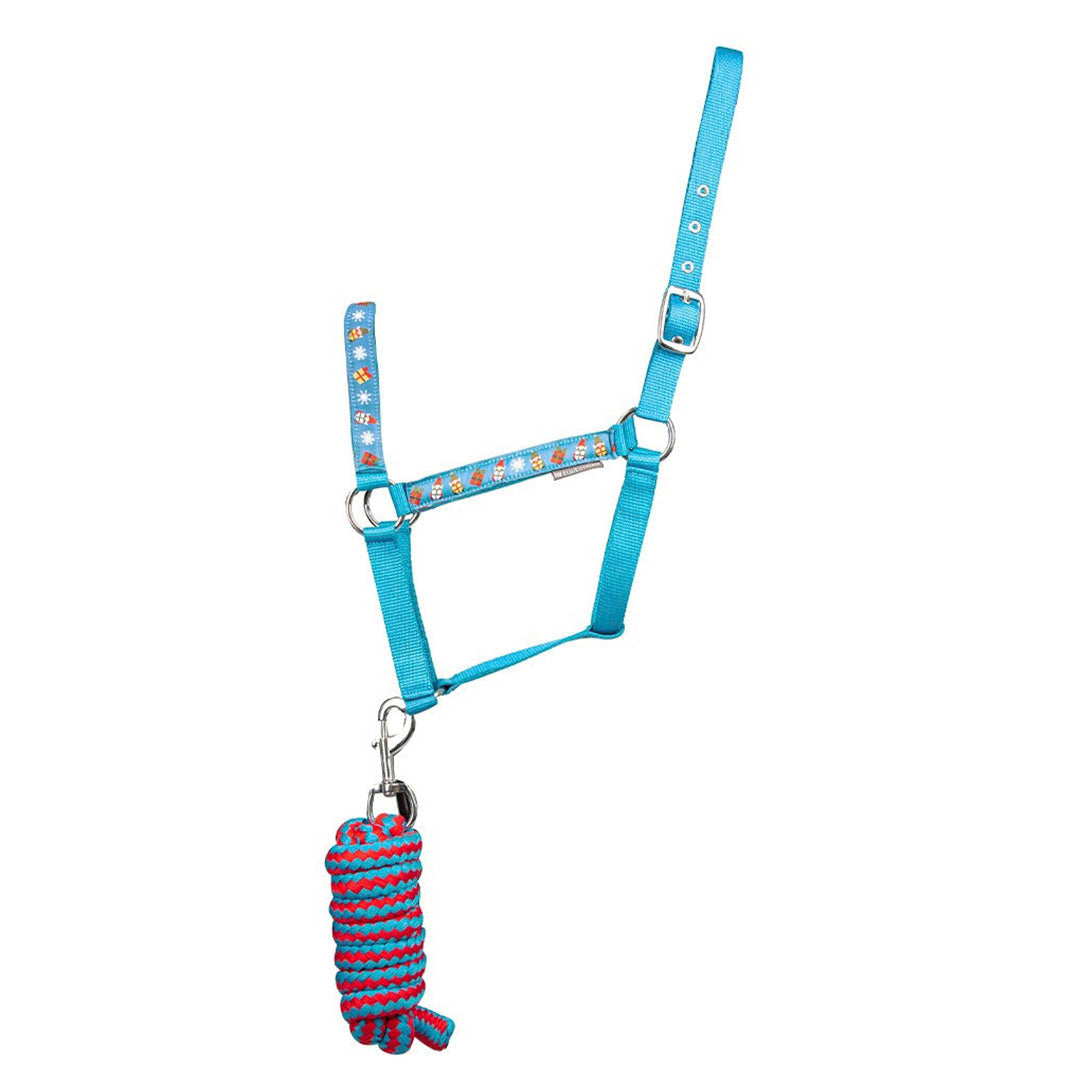 Hy Equestrian Jolly Elves Head Collar and Lead Rope Set