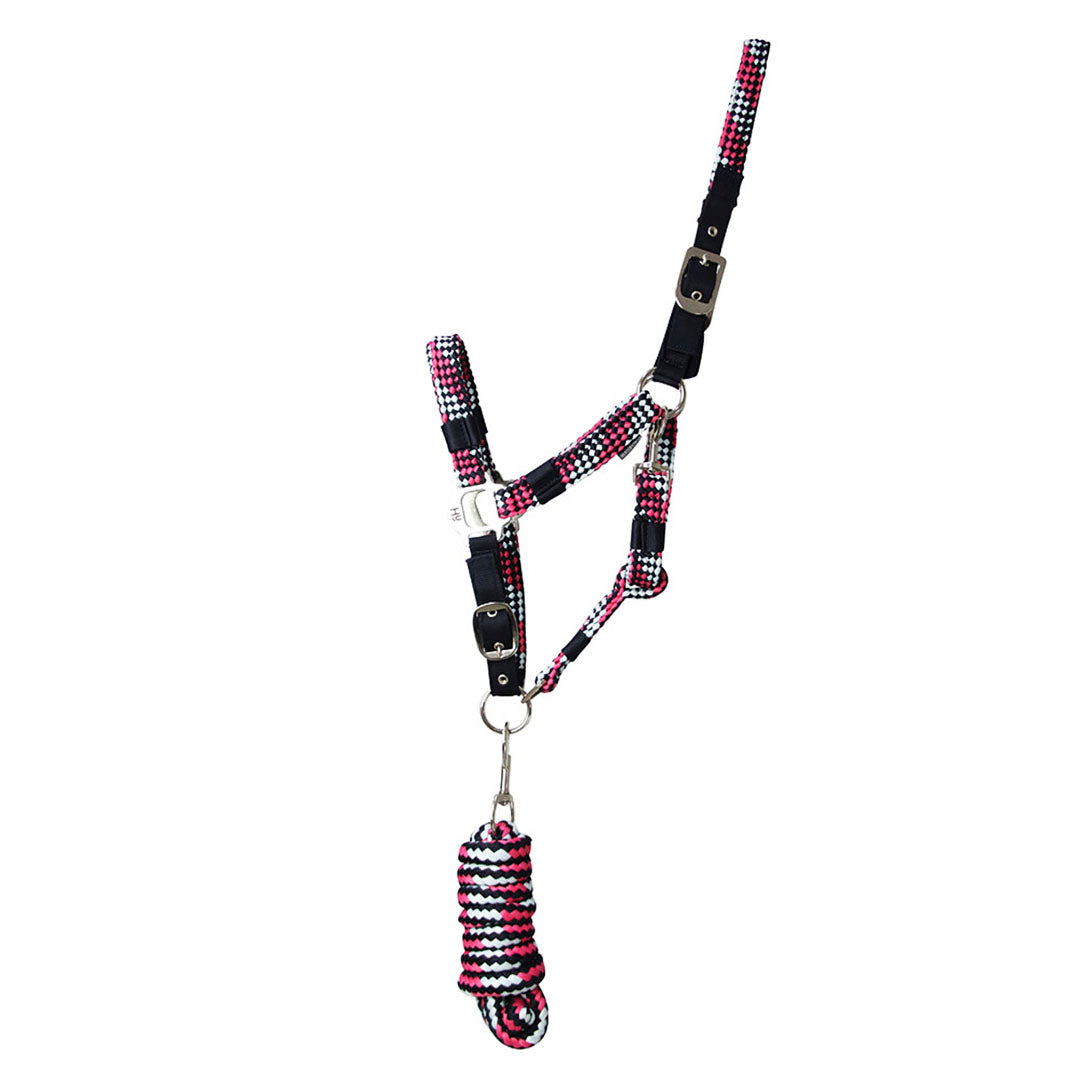 Hy Equestrian Multicolour Adjustable Head Collar with Rope